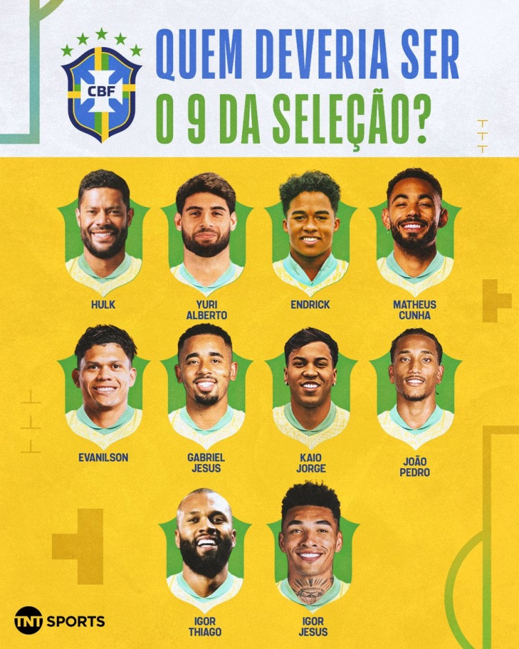 开云官网-谁会入选世界杯阵容？TNT列巴西9号位：恩德里克、库尼亚在列